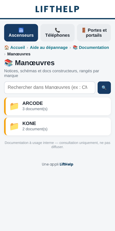 La documentation technique rangée par marque