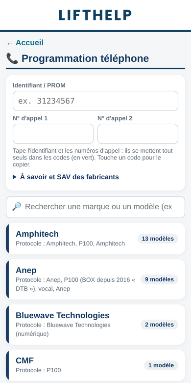 La programmation d'un téléphone de cabine